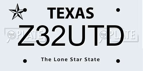 Z32UTD Texas License Plate