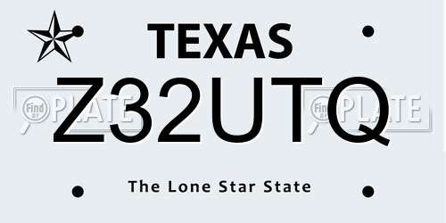 Z32UTQ Texas License Plate