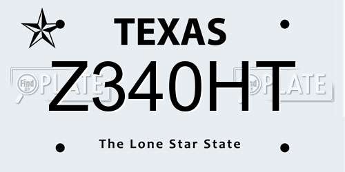 Z340HT Texas License Plate