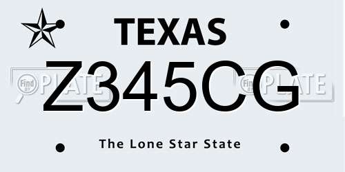 Z345CG Texas License Plate