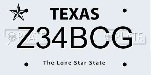 Z34BCG Texas License Plate