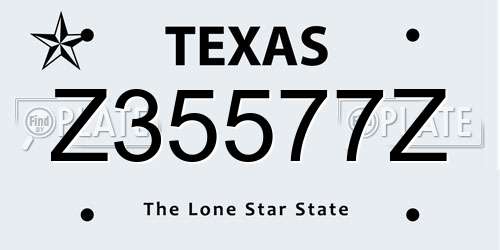 Z35577Z Texas License Plate
