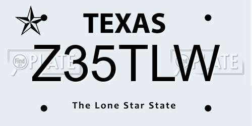 Z35TLW Texas License Plate