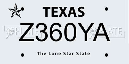 Z360YA Texas License Plate