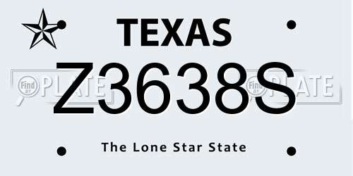 Z3638S Texas License Plate