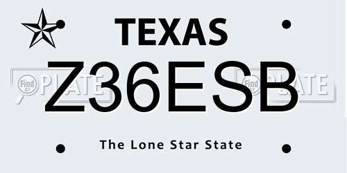 Z36ESB Texas License Plate