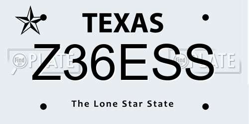Z36ESS Texas License Plate