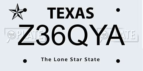 Z36QYA Texas License Plate