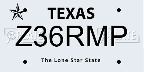 Z36RMP Texas License Plate