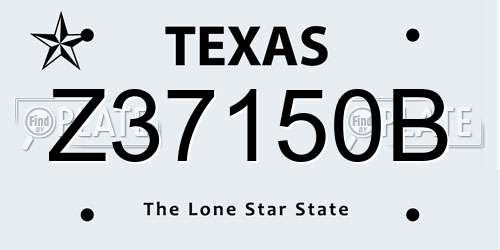 Z37150B Texas License Plate