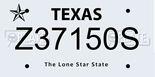 Z37150S Texas License Plate