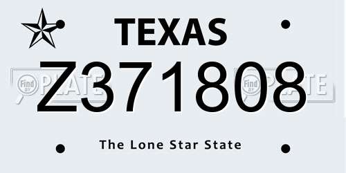 Z371808 Texas License Plate