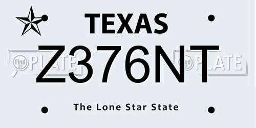 Z376NT Texas License Plate