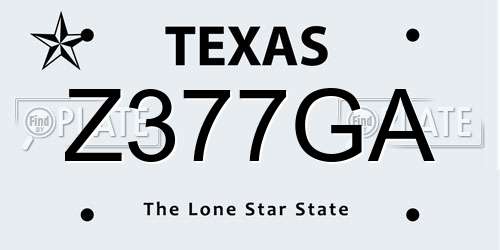 Z377GA Texas License Plate