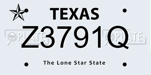 Z3791Q Texas License Plate