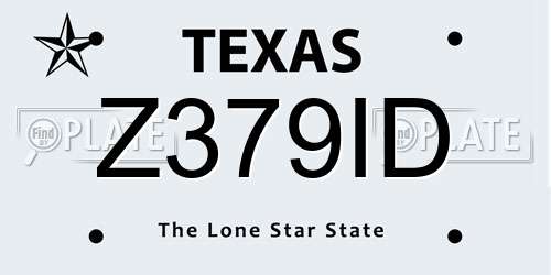 Z379ID Texas License Plate