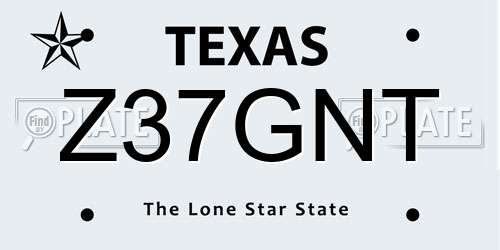 Z37GNT Texas License Plate