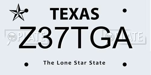 Z37TGA Texas License Plate