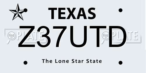 Z37UTD Texas License Plate