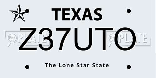 Z37UTO Texas License Plate