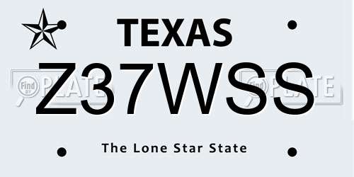 Z37WSS Texas License Plate
