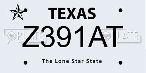 Z391AT Texas License Plate