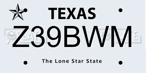 Z39BWM Texas License Plate