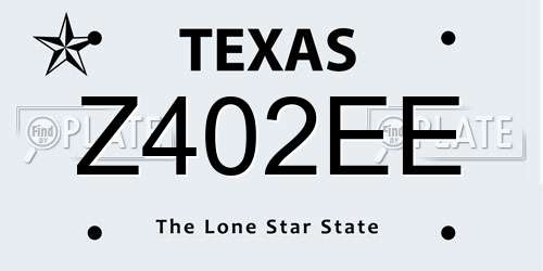 Z402EE Texas License Plate