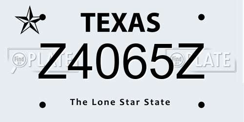 Z4065Z Texas License Plate