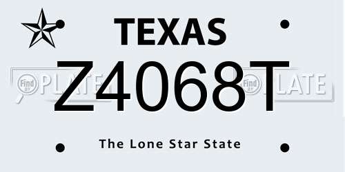 Z4068T Texas License Plate