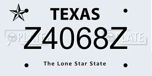Z4068Z Texas License Plate