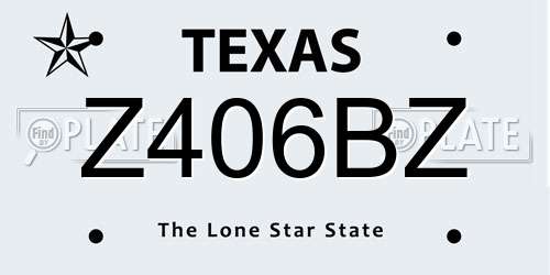 Z406BZ Texas License Plate
