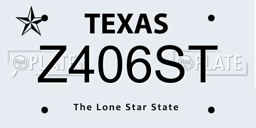 Z406ST Texas License Plate