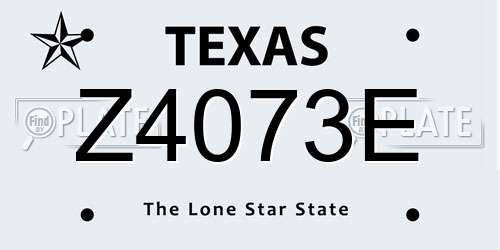 Z4073E Texas License Plate