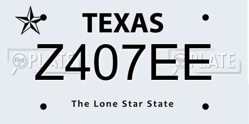 Z407EE Texas License Plate