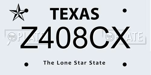 Z408CX Texas License Plate