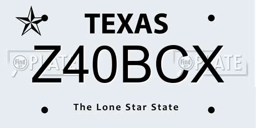 Z40BCX Texas License Plate