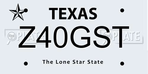 Z40GST Texas License Plate