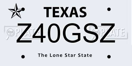 Z40GSZ Texas License Plate