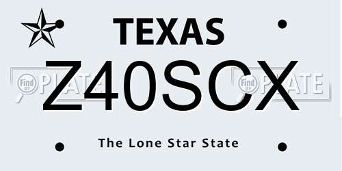 Z40SCX Texas License Plate