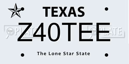 Z40TEE Texas License Plate
