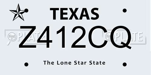 Z412CQ Texas License Plate