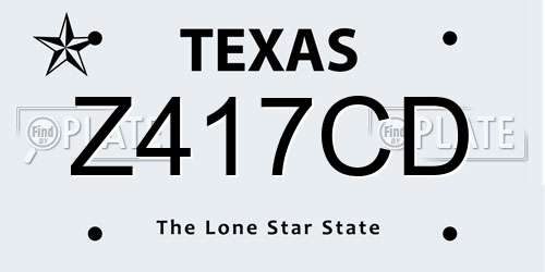 Z417CD Texas License Plate