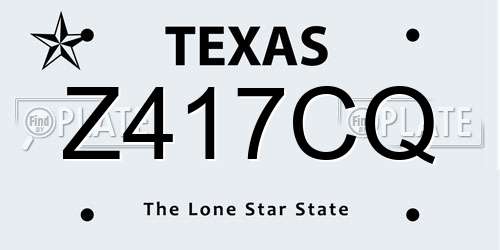 Z417CQ Texas License Plate