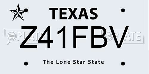 Z41FBV Texas License Plate