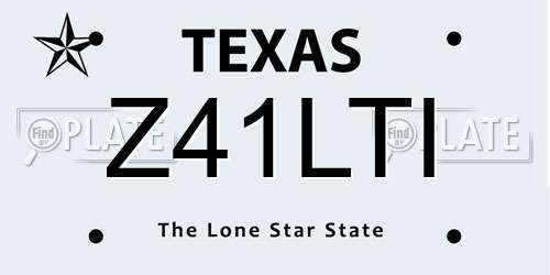 Z41LTI Texas License Plate