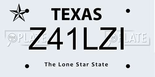 Z41LZI Texas License Plate