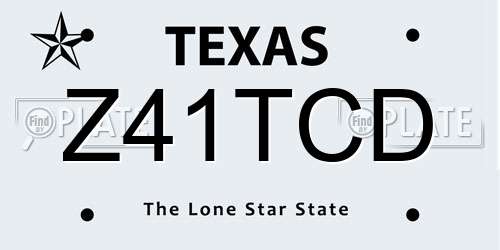 Z41TCD Texas License Plate
