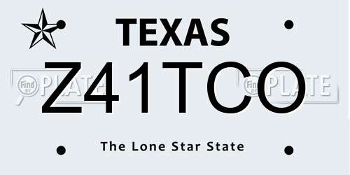 Z41TCO Texas License Plate
