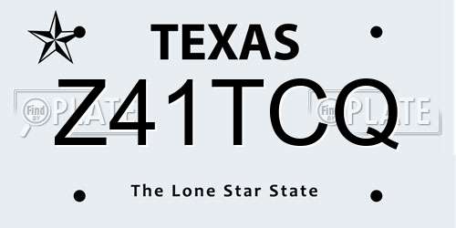 Z41TCQ Texas License Plate
